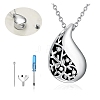 Stainless Steel Cremation Box Pet Memorial Pendant Cable Chain Necklace PW-WGD4062-01-2