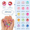  300Pcs 15 Colors Transparent Acrylic Beads MACR-TA0001-29-12