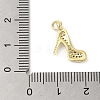 Rack Plating Brass Micro Pave Cubic Zirconia Pendants KK-C052-31G-3