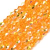 Electroplate Transparent Glass Beads Strands EGLA-K015-18K-1