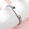 304 Stainless Steel Glass Link Chain Bracelets BJEW-G753-03P-01-1