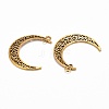 Tibetan Style Alloy Hollow Moon  2-Loop Link Pendants LS-TIBEP-5312-AG-LF-3