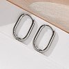 Non-Tarnish 304 Stainless Steel Oval Hoop Earrings EJEW-M218-02A-P-2