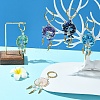 5Pcs 5 Styles Woven Net/Web with Wing Pendant Keychain KEYC-FZ00023-4