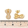 Brass Micro Pave Cubic Zirconia Stud Earrings EJEW-Z091-04G-Y-3