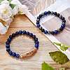 2Pcs 2 Style Natural Tiger Eye & Gemstone Stretch Bracelets Set BJEW-SW00090-5