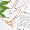 304 Stainless Steel Arabic Pendant Box Chain Necklaces for Women Men NJEW-R013-04G-2