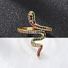Brass Micro Pave Cubic Zirconia Cuff Rings RJEW-S044-049-1