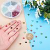  240Pcs 6 Colors 2-Hole Glass Seed Beads SEED-NB0001-24-3