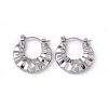 Non-Tarnish 304 Stainless Steel Croissant Hoop Earrings for Women EJEW-G314-10P-1