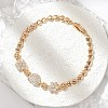 Brass Micro Pave Cubic Zirconia Link Chain Bracelets KK-R217-40G-1