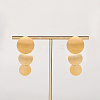 Brushed Round 201 Stainless Steel Dangle Stud Earring LS-XW5128-1-1