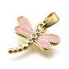 Brass Micro Pave Cubic Zirconia Charms KK-P336-42G-01-2