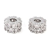 Brass Micro Pave Clear Cubic Zirconia Beads KK-U028-29P-1