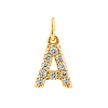 Brass Cubic Zirconia Pendants with Jump Rings FIND-PW0024-09A-1