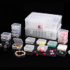 3 Bags Rectangle Plastic Organizer Storage Boxes with 30Pcs Mini Square Nail Art Small Items Cases and 168Pcs Label Printer Paper CON-DR0001-08-5