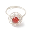 4Pcs 4 Styles Gemstone Finger Rings RJEW-TA00235-02-4