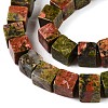 Natural Unakite Beads Strands G-T139-6x6-08A-3