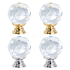 SUPERFINDINGS 4Pcs 2 Style Quartz Crystal Drawer Knobs FIND-FH0002-85-1