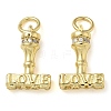 Rack Plating Brass Cubic Zirconia Pendants KK-K392-14G-1