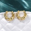 Brass Micro Pave Clear Cubic Zirconia Hoop Earrings EJEW-R025-16G-1