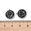 304 Stainless Steel Black Enamel Charms STAS-M102-17P-01-3