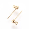 Brass Stud Earring Findings X-KK-I649-09G-NF-2