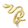 Vacuum Plating 201 Stainless Steel Snake Wrap Open Cuff Rings for Women RJEW-C092-24G-1