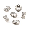 Brass Micro Pave Clear Cubic Zirconia European Beads CU-CBA6A75-15P-1