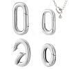 4Pcs 4 Styles 925 Sterling Silver Spring Gate Rings STER-GA0001-22-1