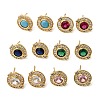 Brass Micro Pave Cubic Zirconia Stud Earrings EJEW-G471-05G-2