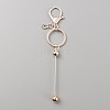 Iron Bar Beadable Keychain for Jewelry Making DIY Crafts KEYC-WH0034-32RG-1