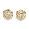 Brass Micro Pave Clear Cubic Zirconia Bead Caps KK-Q071-16G-02-1