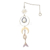 Fishtail Glass Hanging Ornaments HJEW-JM03173-2