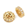 Brass Micro Pave Clear Cubic Zirconia Beads CU-CBAF71E-02G-2
