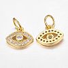 CZ Brass Micro Pave Cubic Zirconia Evil Eye Charms LS-ZIRC-L018-10G-2