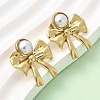 201 Stainless Steel ABS Plastic Pearl Stud Earrings EJEW-Z151-13G-06-1