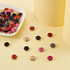 100Pcs 10 Colors Opaque Resin Flower Cabochons CRES-YS0001-06-5