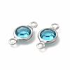 304 Stainless Steel with Glass Connector Charms STAS-G305-08P-06-2