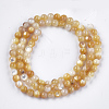 Yellow Shell Beads Strands X-SHEL-S274-93C-2
