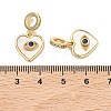 Brass Micro Pave Clear & Blue Cubic Zirconia European Dangle Charms KK-P345-35G-3