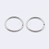 Rhodium Plated 925 Sterling Silver Open Jump Rings STER-F036-02P-0.9x4mm-2