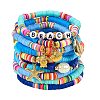 10Pcs 10 Styles Polymer Clay Heishi Beads Stretch Bracelets Sets BJEW-JB05922-11