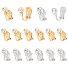 Unicraftale 20Pcs 2 Colors 304 Stainless Steel Clip-on Earring Findings with Cubic Zirconia STAS-UN0054-70-1