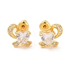 Rack Plating Brass Micro Pave Cubic Zirconia Stud Earrings EJEW-I304-06G-2
