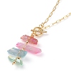 Electroplated Natural Quartz Crystal Wire Wrapped Pendant Necklaces NJEW-JN03256-2