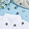 8Pcs Teardrop Zinc Alloy & Glass Lapel Pin Backs for Clothes JEWB-PH0001-90A-4