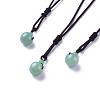 Natural Green Aventurine Pendant Necklaces NJEW-P241-A08-1