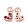 Brass Micro Pave Cubic Zirconia Charms LS-RB-I078-66RG-01-NR-2