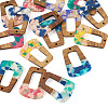 16Pcs 8 Colors Resin and Walnut Pendants FIND-TA0006-48-3